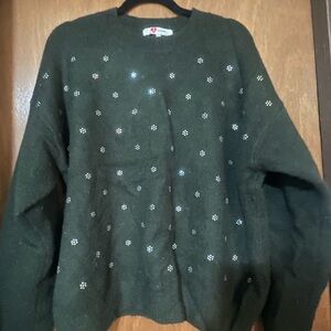 Embellished Green Sweater